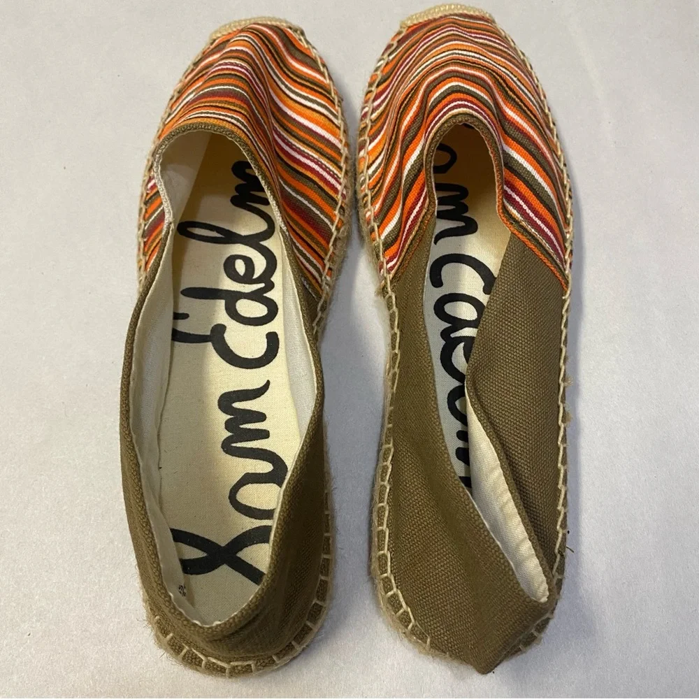 Sam Edelman Womens Verona Shoes Espadrille Flats Size 9.5 Stripe Fabric Colorful